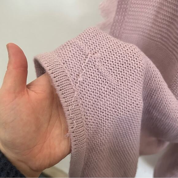 Rebecca Minkoff Knitted Fringe Scarf Purple - Picture 6 of 6